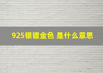 925银镀金色 是什么意思